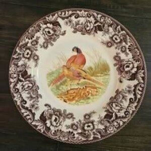 Set of 4 NEW Spode Woodland Pheasant of ENGLAND Dinner Plates - 10.5" diameter
